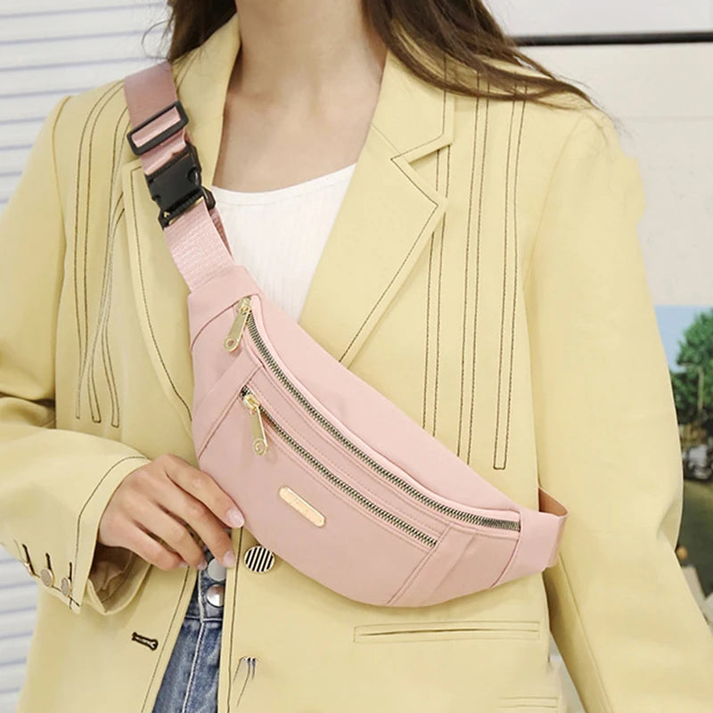 Women's Oxford Waist Bag Shoulder Crossbody Chest Bag All-match Messenger Belt