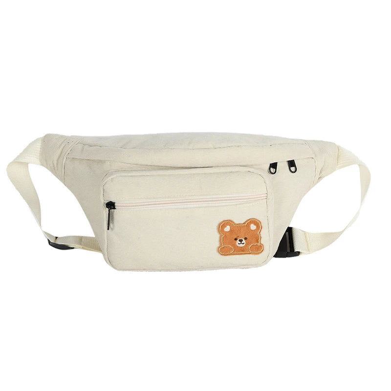 Women's Canvas Waist Bag Casual Fanny Pack Sport Chest Bag