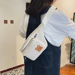 Women's Canvas Waist Bag Casual Fanny Pack Sport Chest Bag