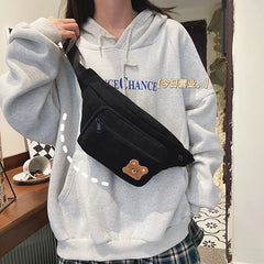 Women's Canvas Waist Bag Casual Fanny Pack Sport Chest Bag