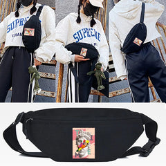 Rabbit Radish Print Waist Bag Chest Pack Sports Outdoor Bag