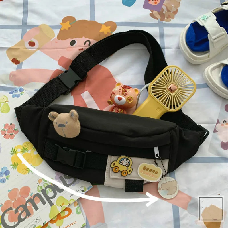 Canvas Waist Bag Cartoon Japanese-style Pack Womens