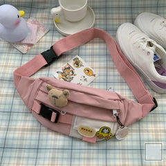 Canvas Waist Bag Cartoon Japanese-style Pack Womens