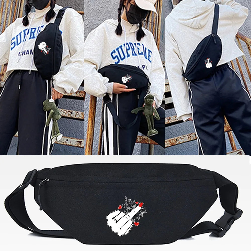 Palm Print Chest Bag Waist Bag Crossbody Pouch Sport Travel Shoulder Belt Bag