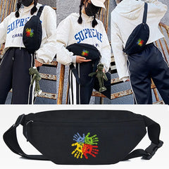 Palm Print Chest Bag Waist Bag Crossbody Pouch Sport Travel Shoulder Belt Bag