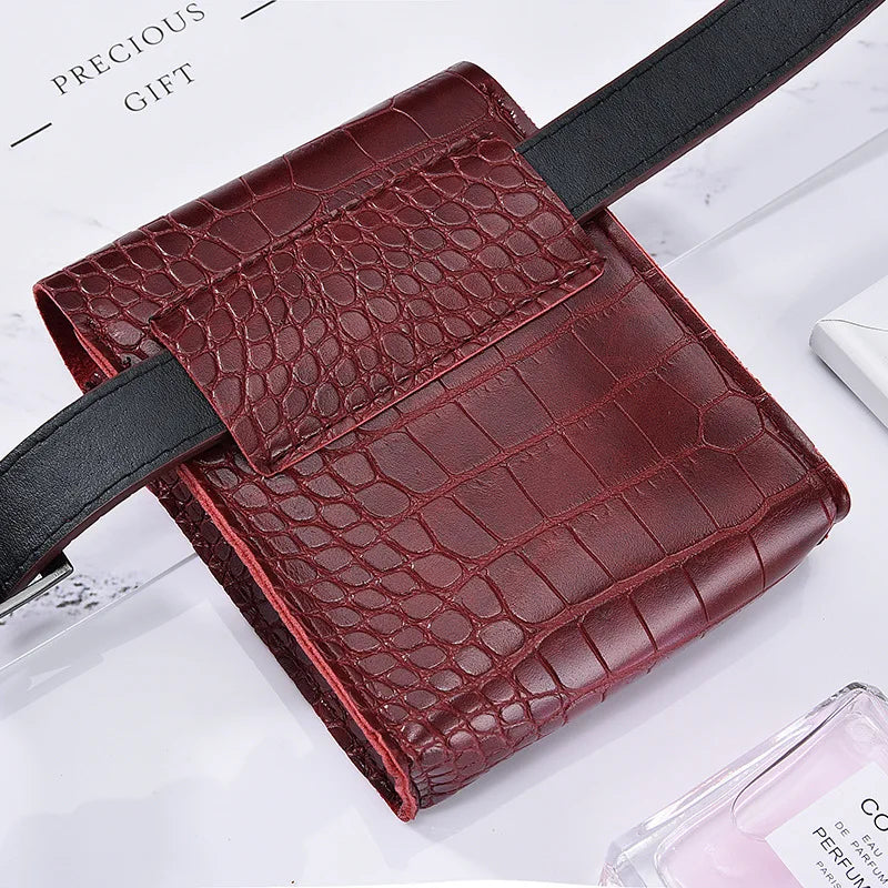 Animal Print Women Waist Pack Pu Leahter Waist Bag