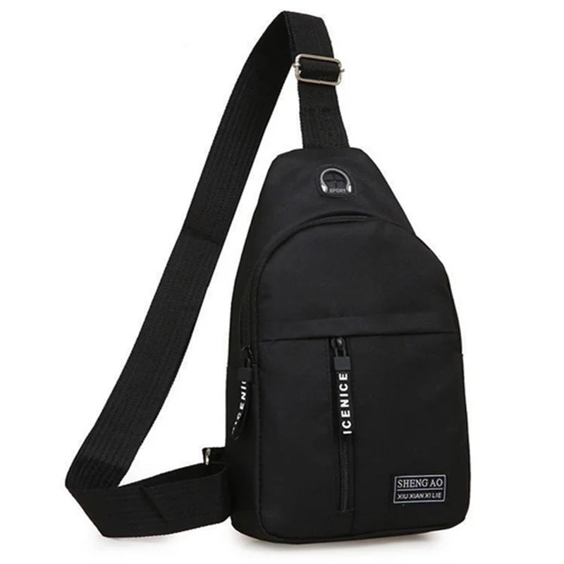 Canvas Chest Bag Small Crossbody Streetwear Fanny Pack Multifunction Mini Belt