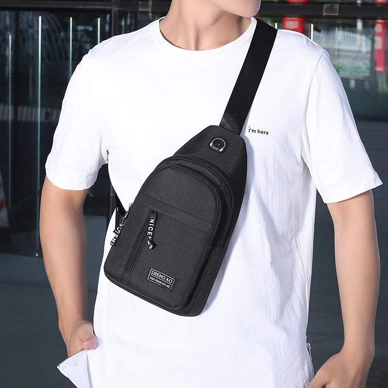 Canvas Chest Bag Small Crossbody Streetwear Fanny Pack Hip Hop Belt