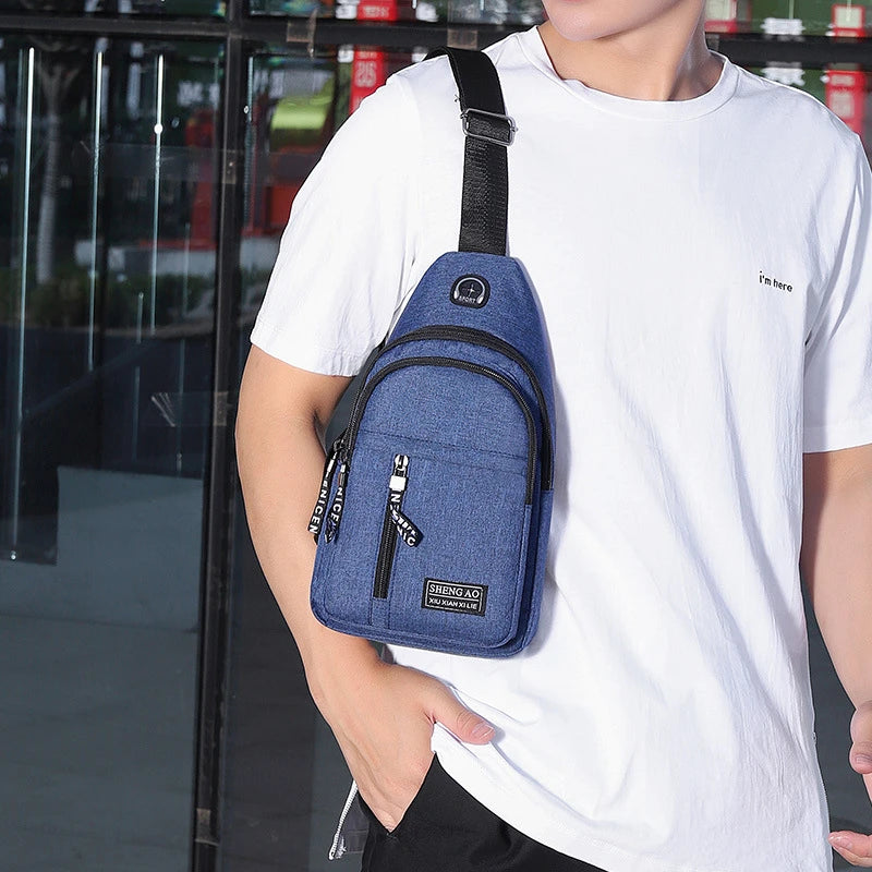 Canvas Chest Bag Small Crossbody Streetwear Fanny Pack Hip Hop Belt