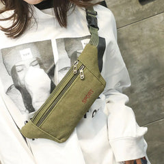 Canvas Waist Pack Bag for Women Fanny Pack Casual Chest Bag