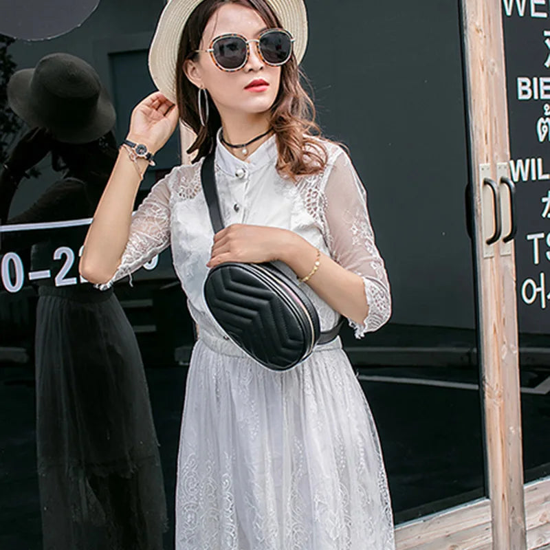 Women's PU Leather Waist Pack Crossbody Belt Bag