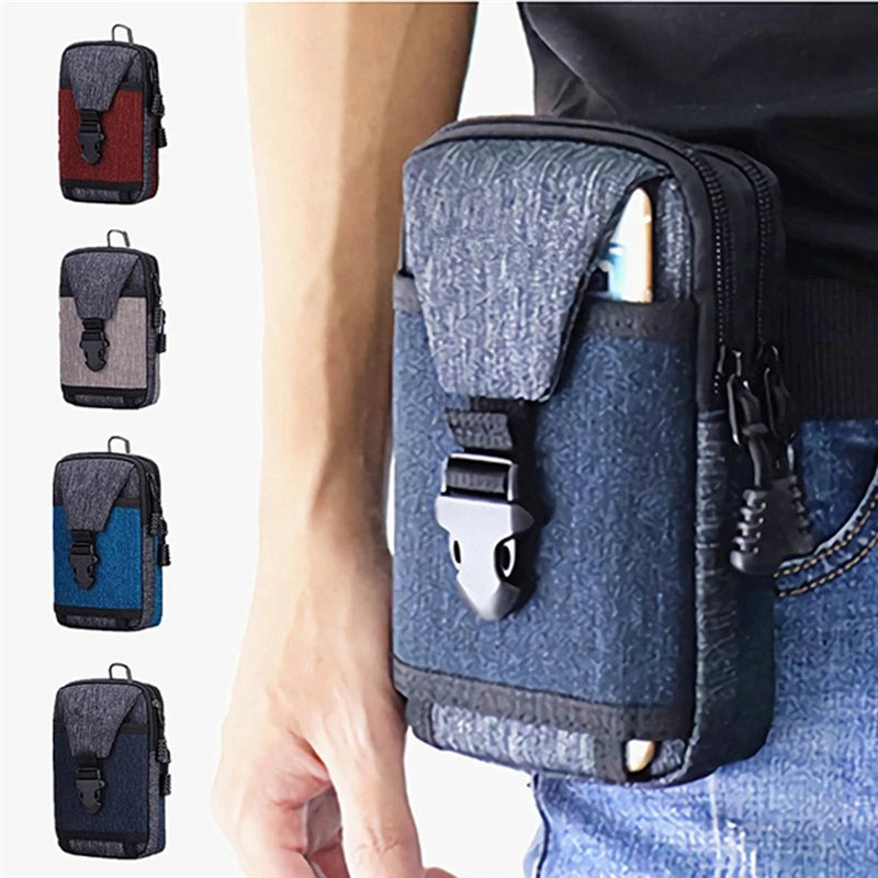 Men's Waterproof Waist Pack Travel Purse Zipper Sport Bag