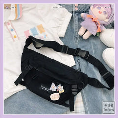 Unisex Large Capacity Harajuku Cross-body Canvas Bag