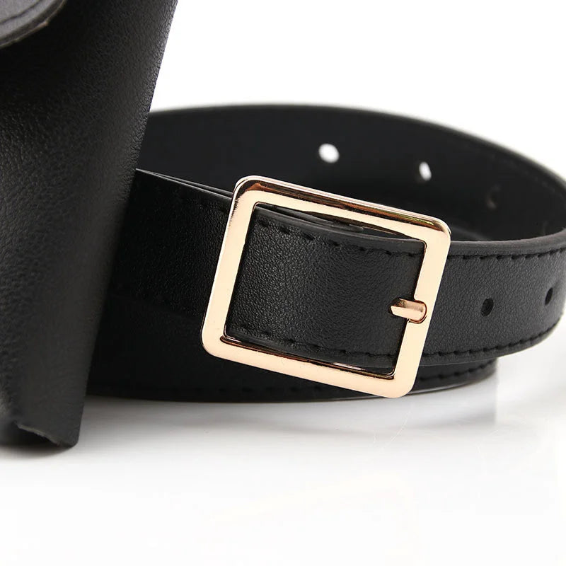 Women Leather Adjustable Belt Bag Waist Pack Wallet