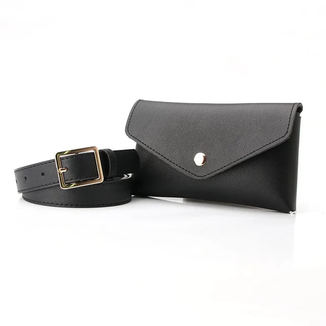 Women Leather Adjustable Belt Bag Waist Pack Wallet