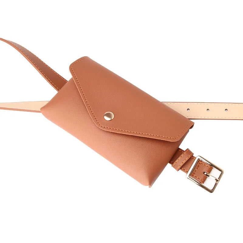Women Leather PU Adjustable Waist Pack Phone Pouch