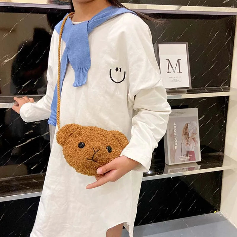 Kids Chest Bag Bear Mini Bag Small Brown Shoulder Bag