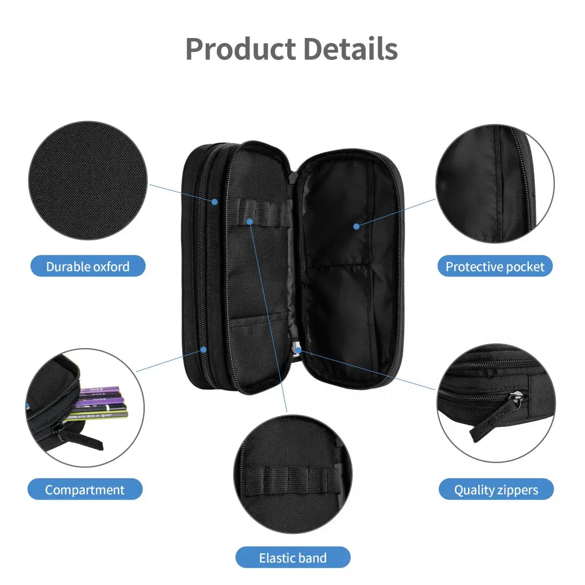 Zipper Pencil Case Cosmetic Pouch Students Wallet Purse Bag