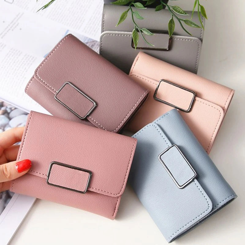 Mini All-match Leather Wallet Short Square Cute Multi-card Female Wallet