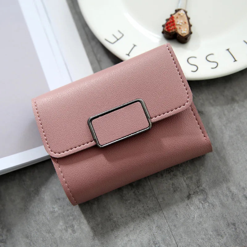 Mini All-match Leather Wallet Short Square Cute Multi-card Female Wallet