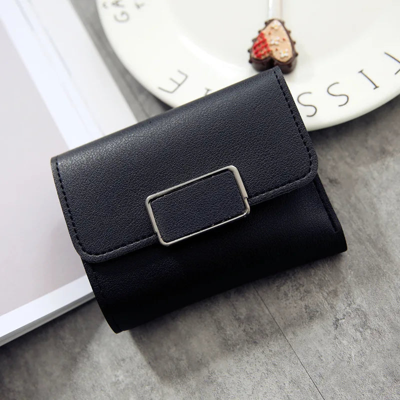 Mini All-match Leather Wallet Short Square Cute Multi-card Female Wallet