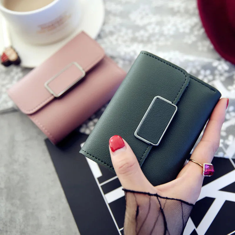Mini All-match Leather Wallet Short Square Cute Multi-card Female Wallet