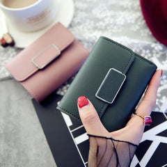 Mini All-match Leather Wallet Short Square Cute Multi-card Female Wallet