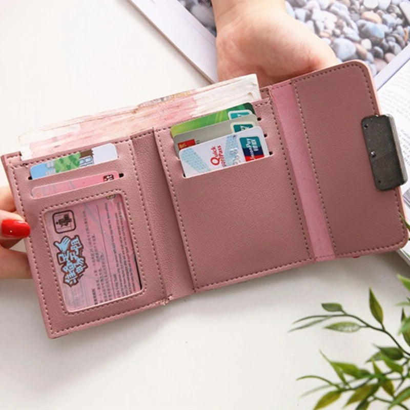 Mini All-match Leather Wallet Short Square Cute Multi-card Female Wallet