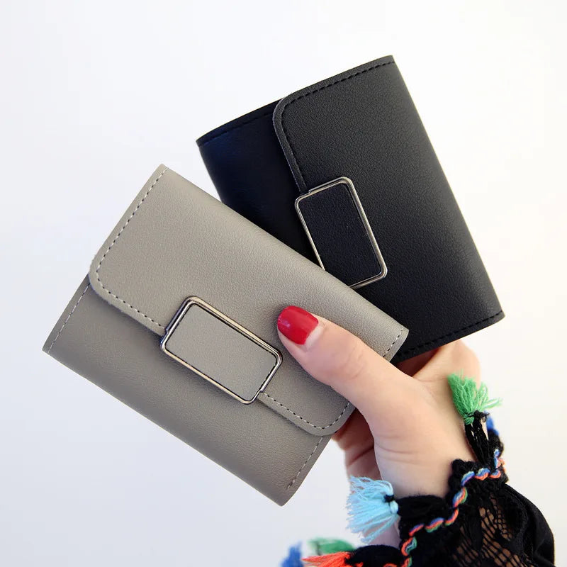 Mini All-match Leather Wallet Short Square Cute Multi-card Female Wallet