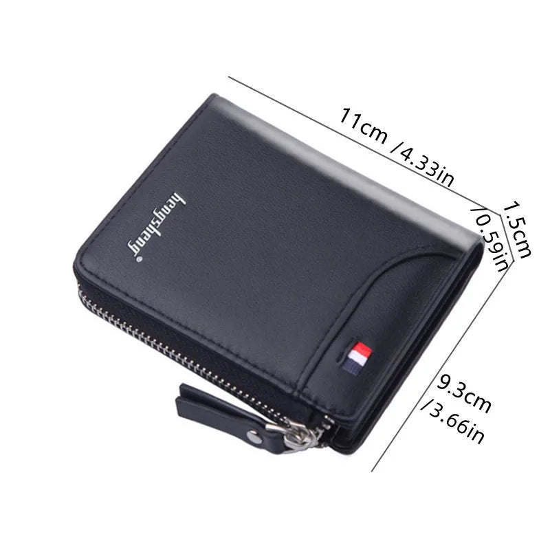 Short Casual Wallet PU Leather Small Zipper Coins Bag