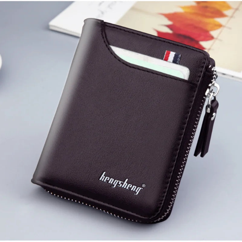 Short Casual Wallet PU Leather Small Zipper Coins Bag