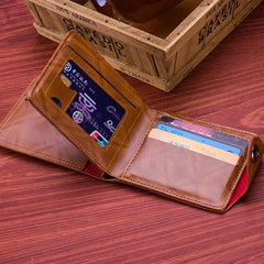 Men's Retro Magnetic Buckle Wallet US Dollar Pattern Business Style