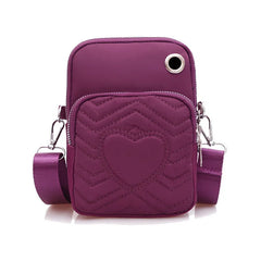 Women Heart PU Wallet Clutch Shoulder Bag Ladies Purse