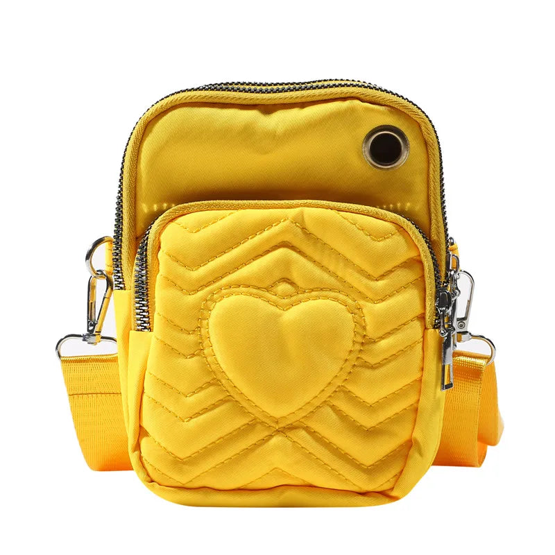 Women Heart PU Wallet Clutch Shoulder Bag Ladies Purse