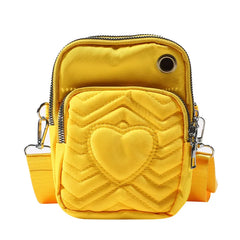 Women Heart Wallet PU Mobile Phone Clutch Shoulder Bag Ladies Purse