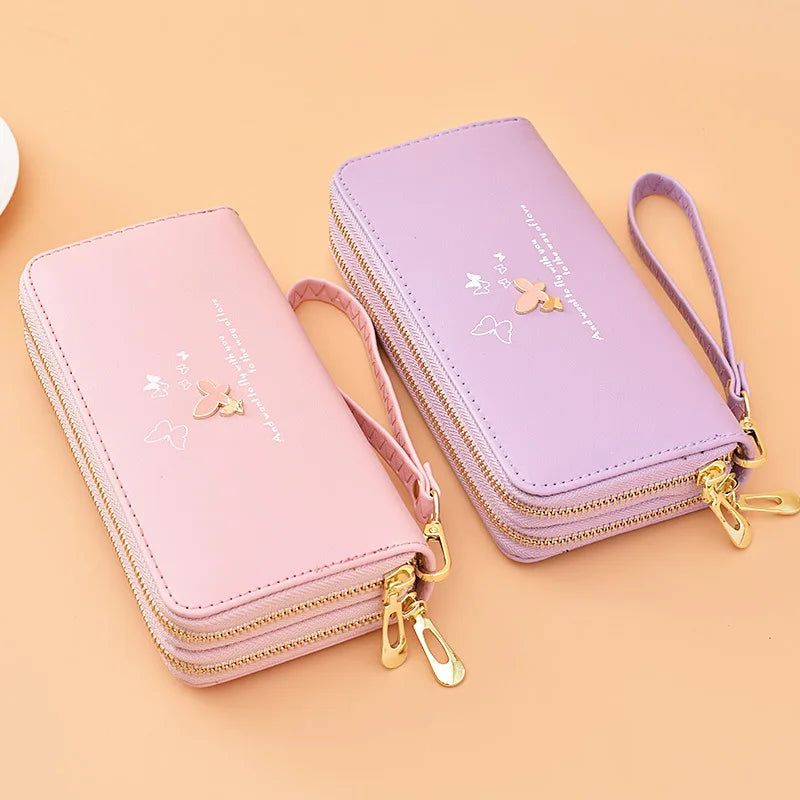 Cartoon Butterfly Long Wrist Clutch Wallet for Women