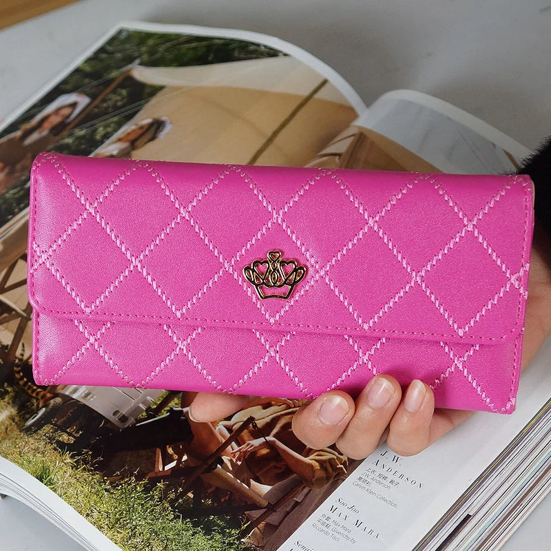 Women's Lingge Crown Wallet with Large Capacity