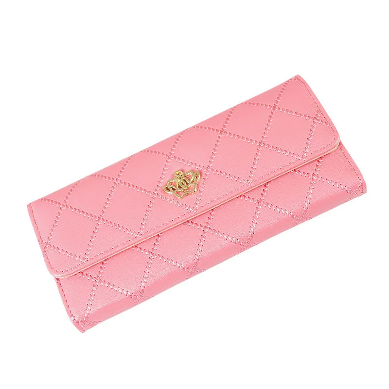 Women's Lingge Crown Wallet with Large Capacity