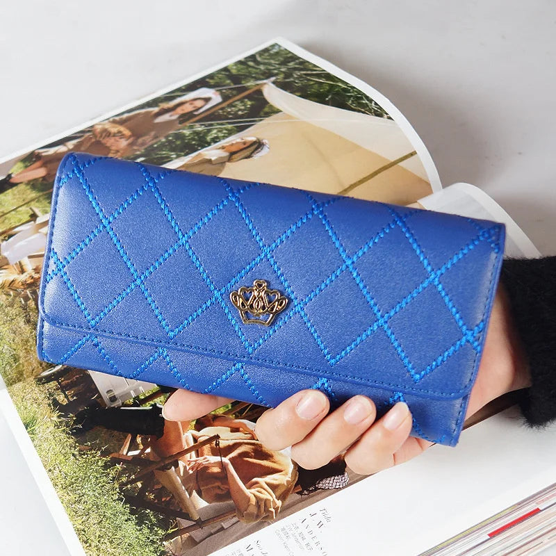 Women's Lingge Crown Wallet with Large Capacity