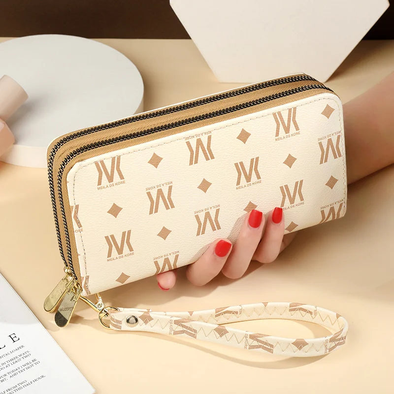 Women's Long Wallet Large Capacity Double Zipper Handbag