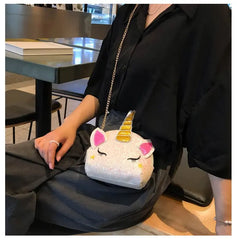 Sequined Unicorn Shoulder Bag Purse for Young Girls