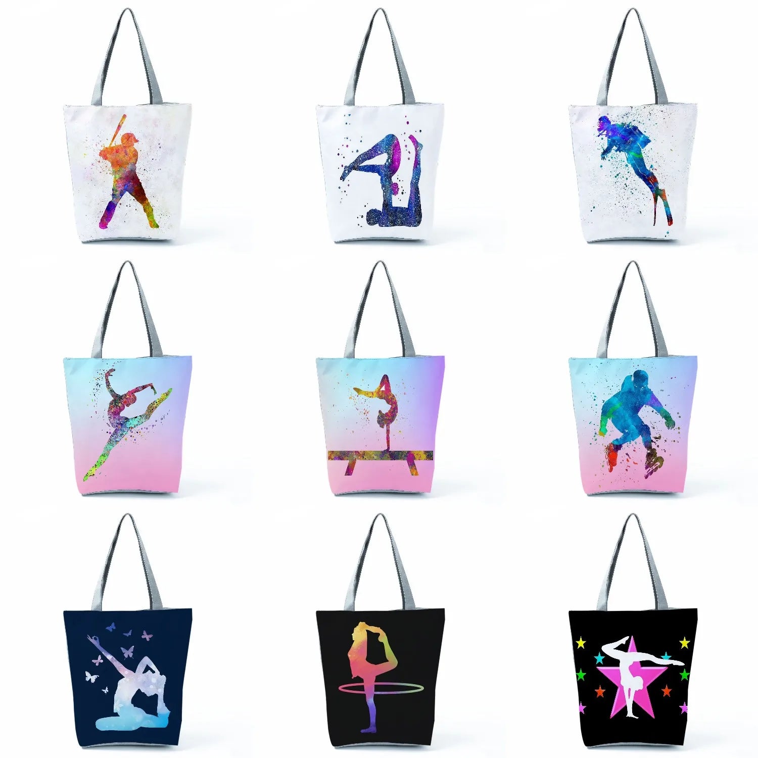 Ballet Dancer Art Print Women Handbag Gymnast Tote Gift Travel Shoulder Bag