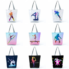 Ballet Dancer Art Print Women Handbag Gymnast Tote Gift Travel Shoulder Bag