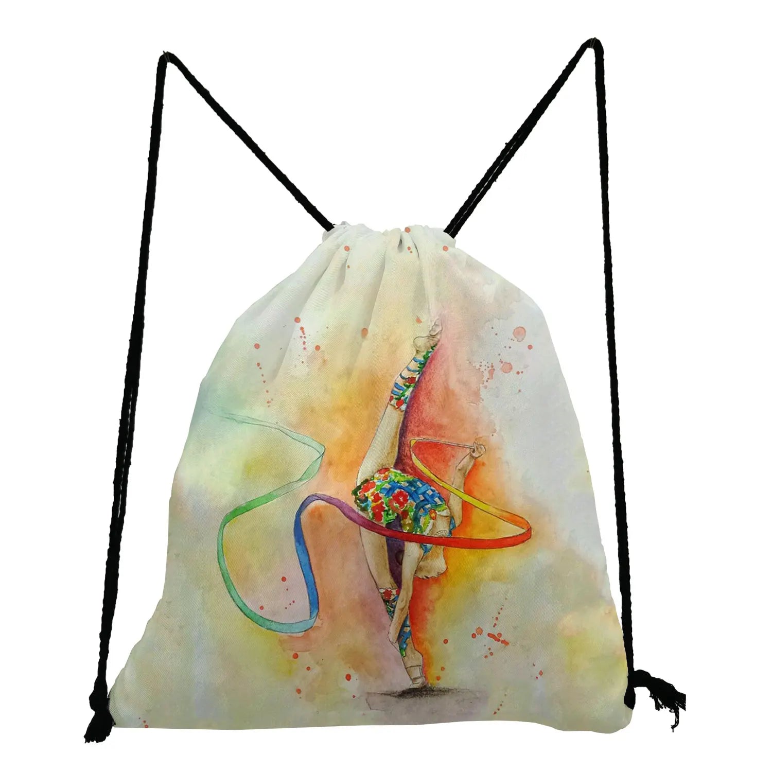 Watercolor Gymnastics Art Print Women Backpacks For Student Daypack