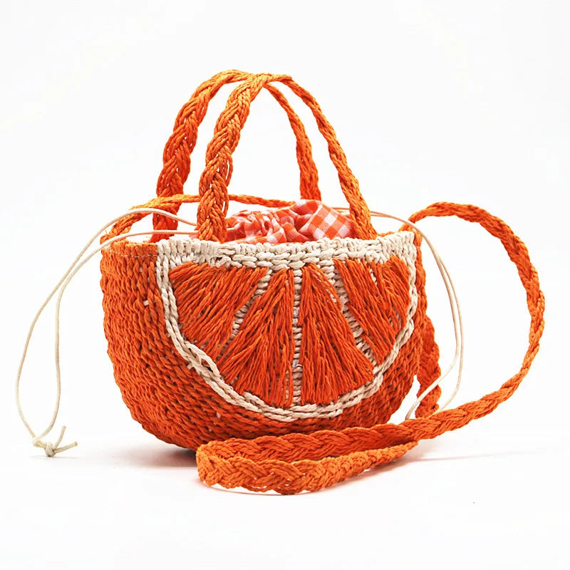 Watermelon Vacation Beach Straw Woven Bag Women Travel Shopper Bags