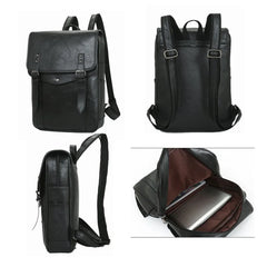 Waterproof Men's Leather Backpack Vintage Style 15.6 Inch Laptop Bag