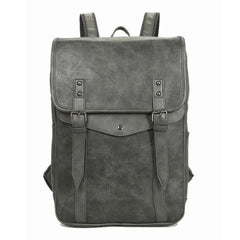 Waterproof Men's Leather Backpack Vintage Style 15.6 Inch Laptop Bag
