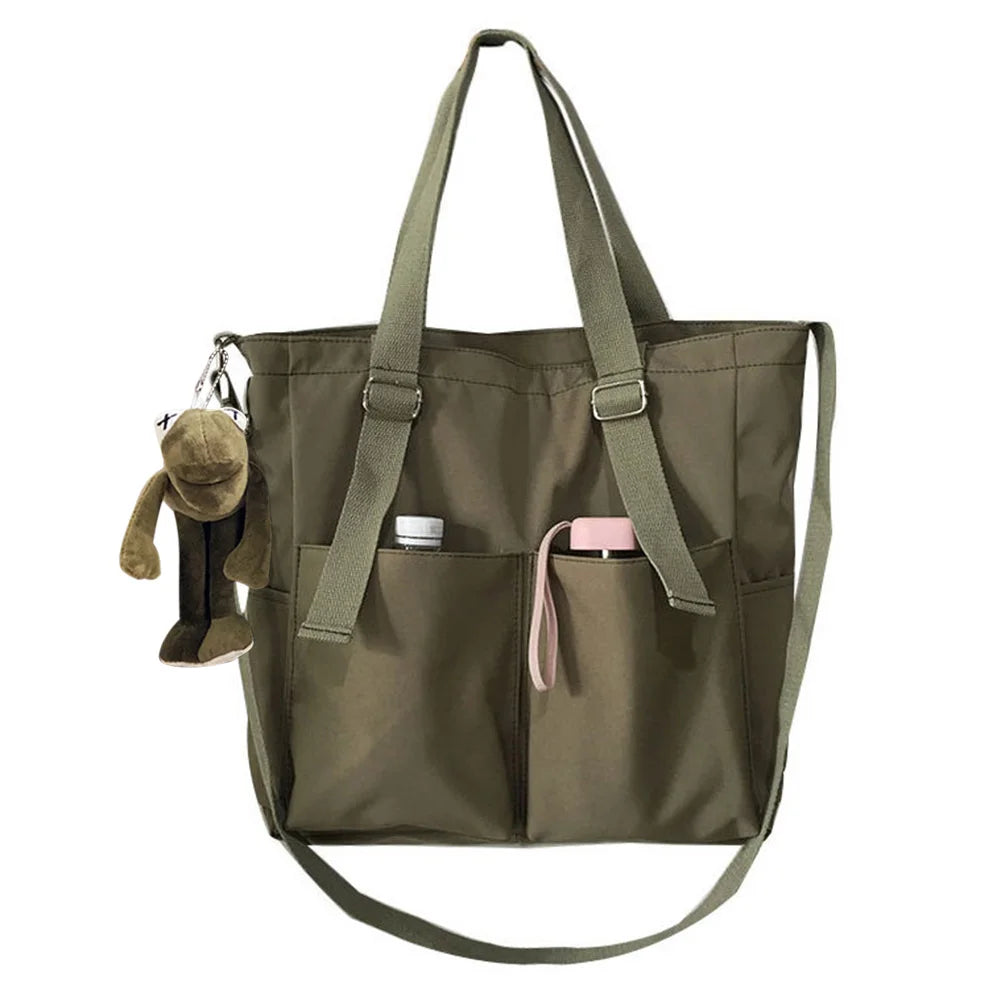 Waterproof Canvas Bag Large Capacity Student Messenger Bag