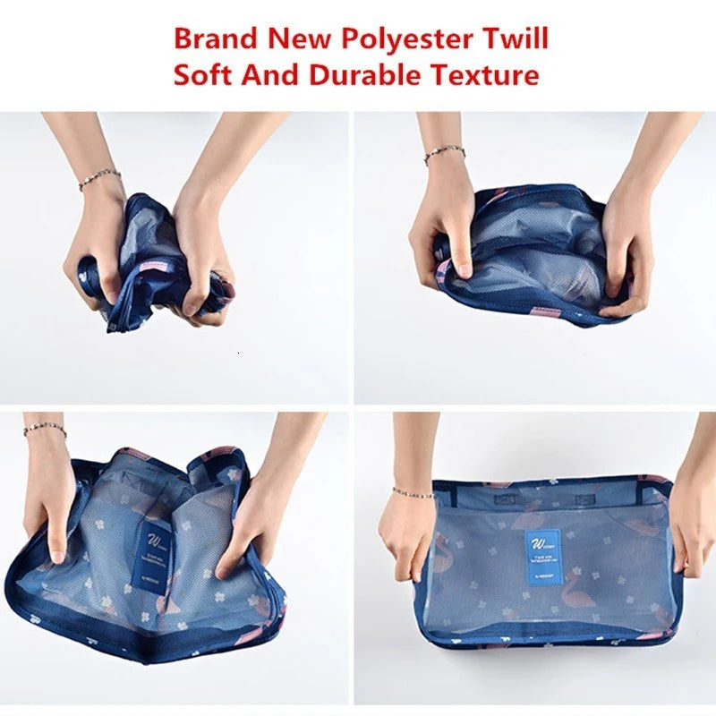 Waterproof Mesh Bag Set Travel Accessories Packing Cube Storage
