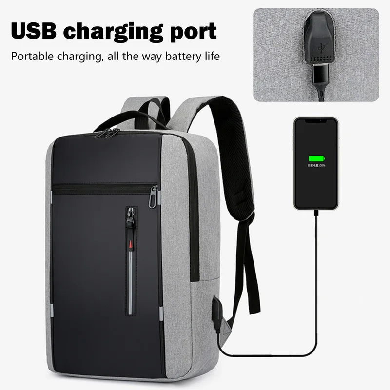 Waterproof Business Backpack Men USB School Backpacks 15.6 Inch Large Capacity B